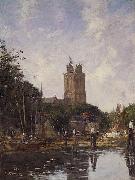 Eugene Boudin Dordrecht, the Grote Kerk from the Canal oil painting